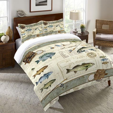 Fishing Bedroom Ideas For Boys, Fishing Themed Bedroom, Boys Fishing Bedroom, Fishing Bedroom, Fishing Cabin Decor, Lake House Furniture, Cabin Bedroom, Fishing Room, Black Forest Decor