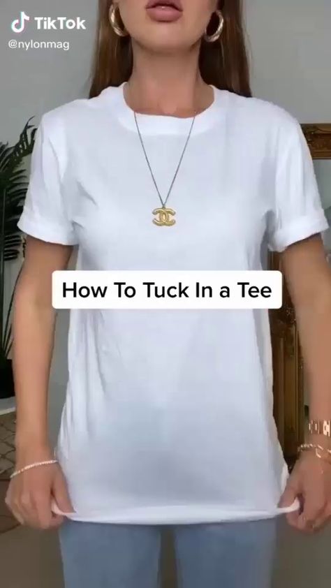 Tucked In Shirt Outfit, T Shirt Hacks, Long Shirt Women, Shirt Hacks, Modest Summer Dresses, Bangs Hairstyles, Over 60 Fashion, Dresses Aesthetic, Hair Aesthetic