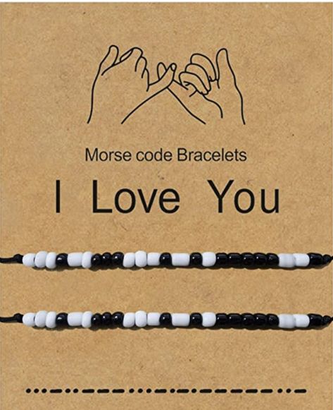 I Love You Moris Code Bracelet, Morse Code Nails, Morris Code, Code Morse, Relationship Bracelets, Bracelet Couple, Morse Code Bracelet, Beads Bracelet Design, Beaded Jewelry Designs