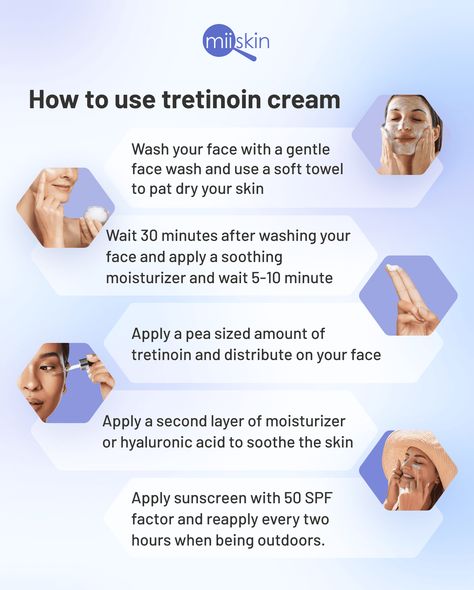 How to use tretinoin: A Dermatologist's guide for proper use Tretinoin Cream, Acne Medicine, Gentle Face Wash, Brown Spots Removal, Basic Skin Care Routine, Skin Dryness, Anti Aging Ingredients, Peeling Skin, Skin Routine