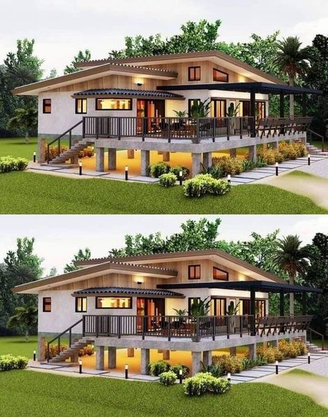 Modern Stilt House, Modern Filipino House, Stilt House Plans, Filipino House, Stilt House, Stilt Houses, Elevated House, Building Design Plan, Tropical House Design