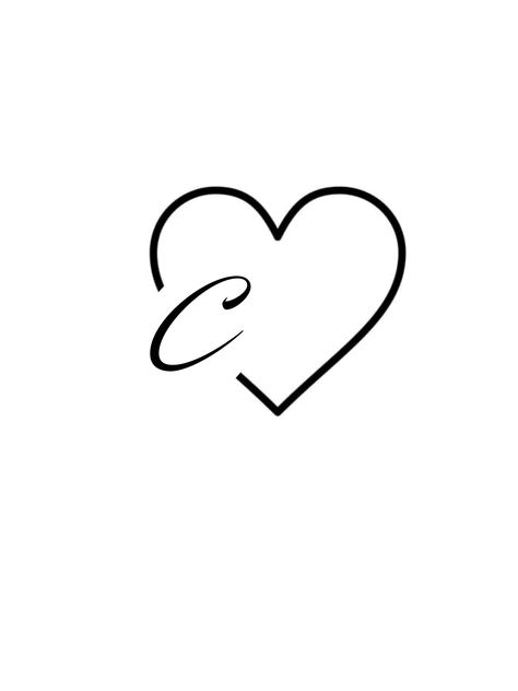 Heart With A C Tattoo, Cc Tattoo Initial, C Heart Tattoo, Initial Tattoo C, Cecilia Tattoo, Cursive C Tattoo, C Tattoo Initial, C Tattoos, Tatto Letters