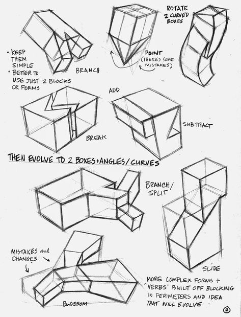 Creative Form Sketching 2015: Homework 3d Box Drawing, Boxes Drawing, Form Sketching, Action Lines, Lines Project, Box Sketch, Box Drawing, Draw A Box, Geometric Shapes Drawing