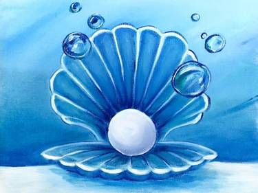 Ocean Animals Painting Acrylic Easy, Seashell Acrylic Painting, Ocean Themed Paintings Easy, Sealife Paintings, Mermaid Painting Easy, Beach Paintings On Canvas Easy, Ocean Theme Painting, Things To Paint With Watercolor, Summer Canvas Painting Ideas