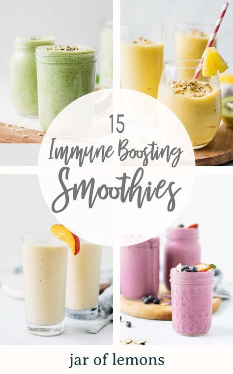 Peach Yogurt Smoothie, Immune Boosting Smoothie Recipes, Acai Smoothie Bowl Recipe, Immunity Smoothie, Pumpkin Smoothie Recipe, Salade Healthy, Smoothie Jar, Mango Smoothie Bowl, Immune Boosting Smoothie