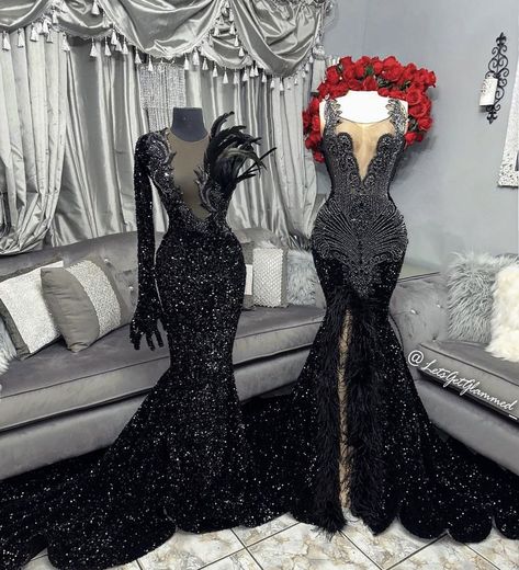 Prom Dress Idea Black Women, Masquerade Dress Ideas Black Women, Mascarade Prom Theme Dress, Masquerade Ball Black Women, Black And Red Prom Dresses, Prom Dresses Masquerade Theme, Creative Prom Dresses, Black Prom Dresses Black Women, Black And Red Prom Dress