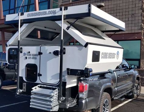 Cube Series Announces New Actuators - Truck Camper Magazine Diy Truck Camping, Truck Canopy Ideas, Truck Camper Shell Interior, Expandable Camper, Truck Topper Camping, Truck Cap Camping, Truck Topper Camper, Diy Truck Camper, Truck Cap Camper