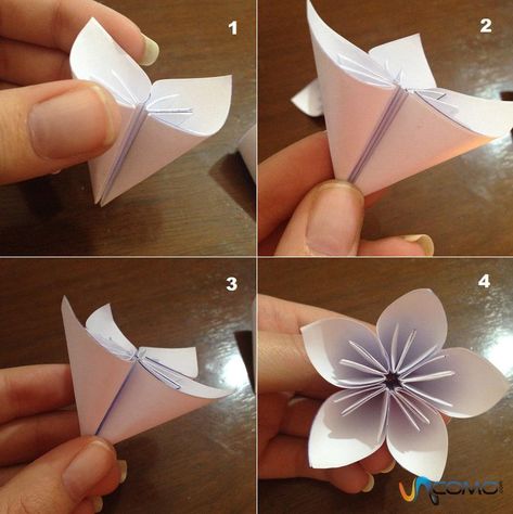 Comment faire une fleur à 5 pétales en origami - 9 étapes Origami Tattoo, Diy Buch, Tutorial Origami, Origami Ball, Instruções Origami, Origami Butterfly, Diy Roses, Giant Paper Flowers, Diy Origami