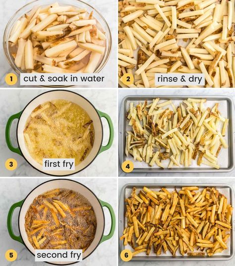 Making French Fries From Potatoes, Wendys Fries Recipe, How To Make Perfect French Fries, Make Your Own French Fries, Homemade French Fries Yukon Gold, Parmasean French Fries, Homemade French Fries In Oil On Stove, French Fries Fried In Oil, How To Cut French Fries