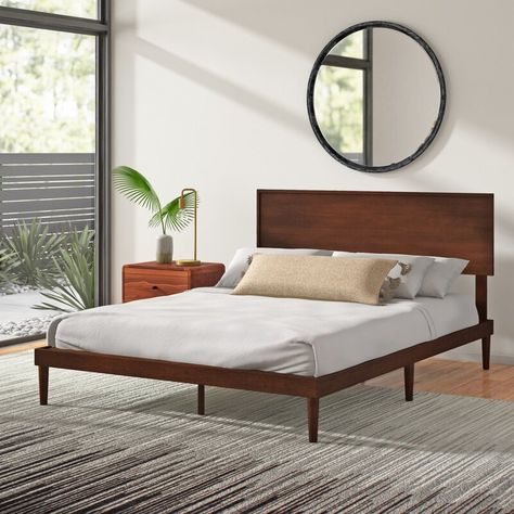 George Oliver Buhr Platform Bed & Reviews | Wayfair Contemporary Beds, Dads Room, Coastal Vacation, Cape House, Wayfair Furniture, Headboard Designs, Wood Headboard, Wood Platform Bed, Contemporary Bed