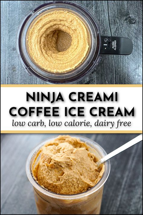 Ninja Creami Coffee, Keto Ice Cream Recipes, Ice Cream Maker Recipes Healthy, Ninja Creamy, Low Calorie Ice Cream, Ninja Ice Cream Recipe, Coffee Ice Cream Recipe, Dirty Keto, Protein Ice Cream Recipe