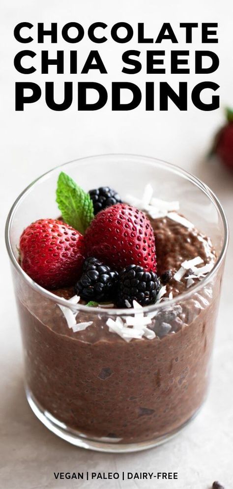 Chia Cocoa Pudding, Chia Seed Pudding Milk, Easy Chocolate Chia Pudding, Chocolate Shell Chia Pudding, Cocoa Chia Seed Pudding, Cocoa Chia Pudding, Chia Pudding Chocolate, Recipes With Chia Seeds, Chia Chocolate Pudding