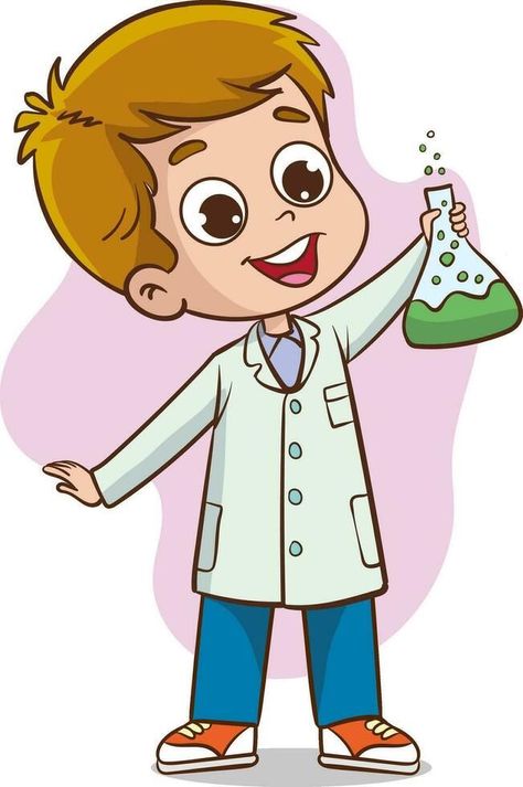 Science Related Drawings, Science Illustration Art, Scientist Cartoon Character, Chemistry Cartoon, Scientist Clipart, Scientist Drawing, Chemistry Clipart, Scientist Illustration, Golden Logo Design