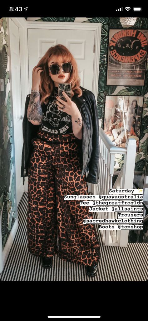 Helen Anderson Outfits, Midsize Fashion Fall Edgy, Midsize Rocker Chic, Edgy Maximalist Outfits, Goth With Color, Gen Z Alt Fashion, Boho Rocker Chic Style Plus Size, Alternative Autumn Outfits, Helen Anderson Style