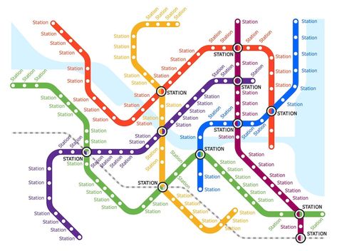 Subway Station Design, London Underground Map Art, Underground Subway, Transport Map, Grid Vector, Japanese Ornament, London Underground Map, Underground Map, Subway System