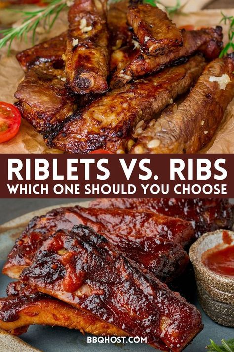 Unlock the tasty truth: Riblets vs Ribs! Discover why size matters in this delicious debate. A delicious guide for when you make pork ribs recipe or riblets recipe. Head over to the blog post to learn more. Save for your next BBQ! Smoked Ribs Rub, Pork Riblets Recipe, Riblets Recipe, Pork Riblets, Pork Ribs Recipe, Rib Tips, Bbq Pork Ribs, Pork Rib Recipes, Smoked Ribs