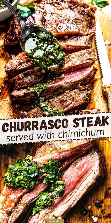 Churrasco Steak Recipe, Churrasco Recipe, Churrasco Steak, Mojo Marinade, Steak Marinated, Flap Steak, Steak With Chimichurri, Ways To Cook Steak, Steak With Chimichurri Sauce