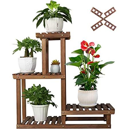 Amazon.com : COOGOU Pine Wood Plant Stand Indoor Outdoor 6 Tiered Corner Plant Rack Corner Flower Shelf Holder for Balcony Garden Yard Living Room (Large, Upgrade Screw with Nut Gasket, Triangle, A Style) : Garden & Outdoor Wooden Plant Stands Indoor, Pot Shelf, Wood Assembly, Shelf Holder, Support Pour Plante, Garden Shelves, Plant Stands Outdoor, Wooden Plant Stands, Wood Plant Stand