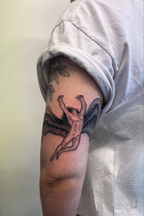 Led Zeppelin Icarus Tattoo, Led Zeppelin Icarus, Led Zeppelin Tattoo, Icarus Tattoo, Song Tattoos, Torso Tattoos, Kid Icarus, Led Zep, Swan Song