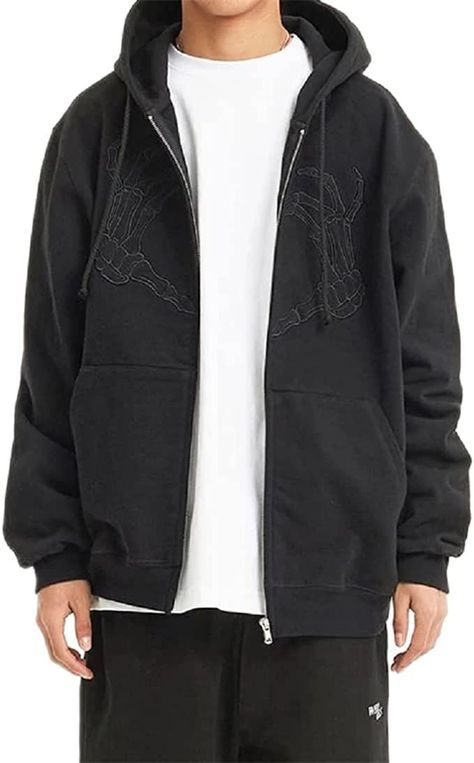 Zip Up Sweatshirt Outfit Men, Goth Hoodie Men, Jacket Over Hoodie Outfit Men, Zip Up Jacket Outfit Men, Black Zip Up Hoodie Outfit Men, Black Zipper Hoodie Outfit, Oversized Zip Hoodie Outfit, Zipper Hoodie Outfit Men, Black Zip Up