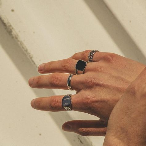 Boys Rings, Guy Jewelry, Edge Styles, Men's Piercings, Streetwear Jewelry, Piercings Ideas, Mens Silver Jewelry, Mens Rings Fashion, Men Rings