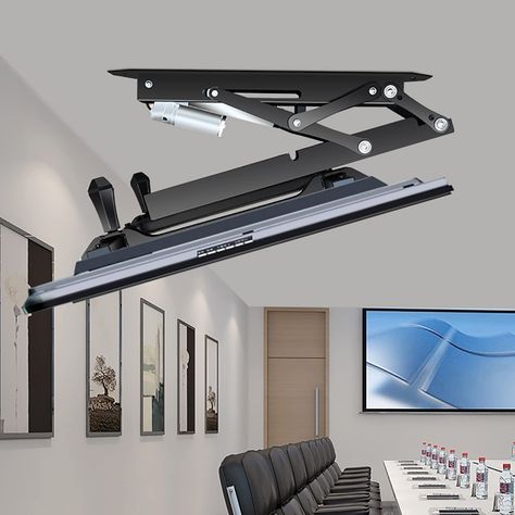 RAJYQODIS Motorised TV Bracket, Electric TVCeiling Mount With Remote Control And Switch Control, Motorised TV Lift Fits 32-70 Inch TVs, Ceiling And Wall-mounted Installation Methods: Amazon.co.uk: Electronics & Photo Ceiling Mounted Tv, Motorized Tv Mount, Swivel Tv Mount, Ceiling Tv Mount, Tv Lift Mechanism, Tv Ceiling Mount, Motorized Tv Lift, Tv Lift Cabinet, Ceiling Tv