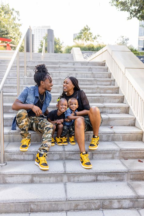 Matching Shoes Family Sneakers, Family Matching Shoes Nike, Family Pictures With Jordan Shoes, Family Photo Outfits Sneakers, Family Sneaker Pictures, Matching Sneakers Family Photo, Sneakers Family Photoshoot, Family Shoes Matching, Matching Shoes Family Photos