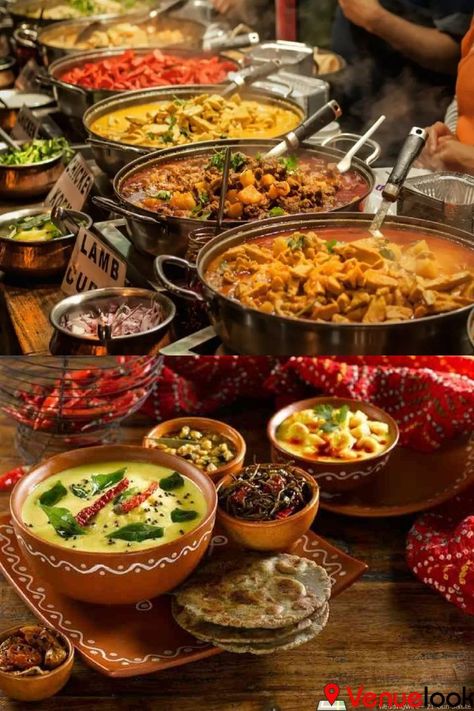 Indian Buffet Wedding, Indian Food At Wedding, Dholki Food Table, Desi Dinner Party Ideas, Wedding Buffet Indian, Indian Food Buffet Table, Punjabi Wedding Food, Indian Buffet Food, Wedding Food Ideas Indian