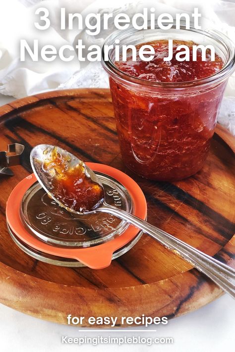 Nectarine Jam Easy, Nectarine Recipes Jam, Nectarine Freezer Jam Recipe, How To Freeze Fresh Nectarines, Dehydrated Nectarines, Canning Nectarine Recipes, What To Make With Nectarines, Nectarine Jelly Recipe, Nectarines Recipes