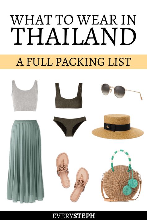 What to Wear in Thailand | A Complete Thailand Packing List - Every Steph Pack For Thailand, What To Wear In Thailand, Thailand Travel Clothes, 10 Days In Thailand, 2 Weeks In Thailand, Thailand Packing List, Thailand Packing, Thailand Travel Destinations, Thailand Outfit