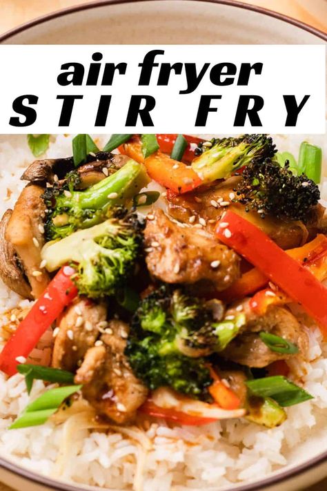 Air Fryer Stir Fry, Chicken Vegetable Stir Fry, Teriyaki Chicken Stir Fry, Homemade Stir Fry, Stir Fry Ingredients, Broccoli Stir Fry, Fry Sauce, Air Fried Chicken, Stir Fry Sauce