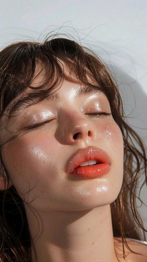 Wet Makeup Look Natural, Heatwave Photoshoot, Beach Girl Makeup Look, Makeup Summer 2024, Cancerian Makeup, Summer Makeup 2024, Beach Makeup Look Summer Sun Kissed, Dewey Makeup Look, Beach Party Makeup