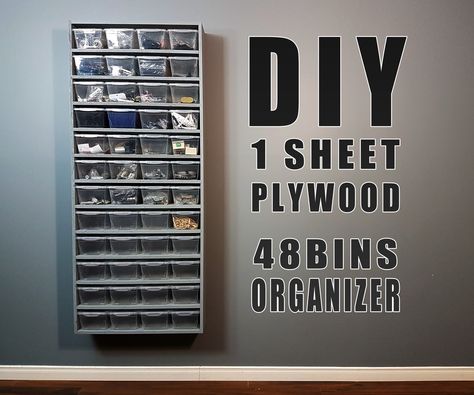 Woodwork Shop, Small Parts Storage, Small Parts Organizer, Workshop Projects, Plywood Projects, Jewerly Organizer, Storage Organizers, Add Storage, Small Woodworking Projects