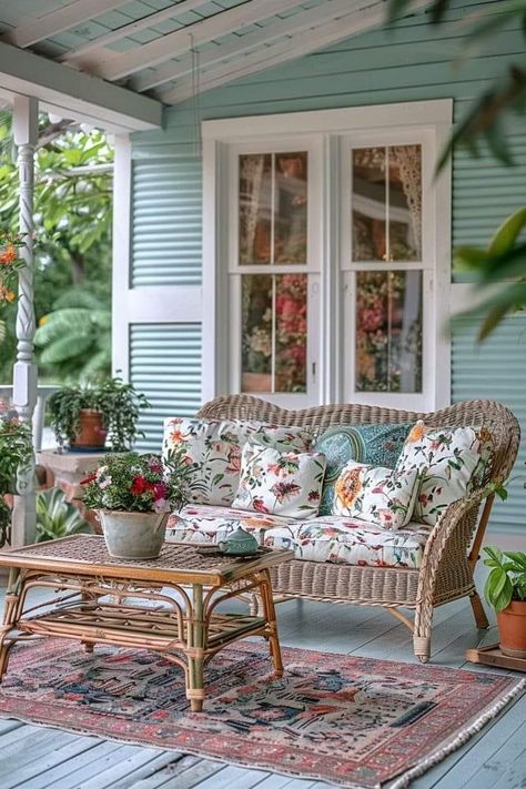 Vintage Patio Ideas, Patio Decor Ideas, Vintage Patio, Vintage Porch, Weathered Furniture, Backyard Inspiration, Decks And Porches, Porch Patio, Top Vintage