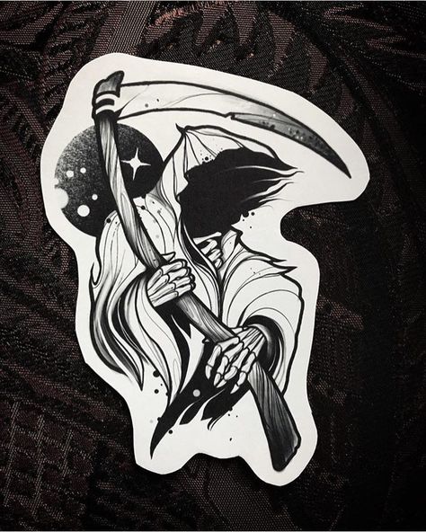 Grim Reaper Flash Tattoo, Grim Reaper Scythe Tattoo, Grim Reaper Tattoo Stencil, Punisher Tattoo, Traditional Back Tattoo, Traditional Black Tattoo, Grim Reaper Tattoo, Reaper Tattoo, Skull Tattoo Design