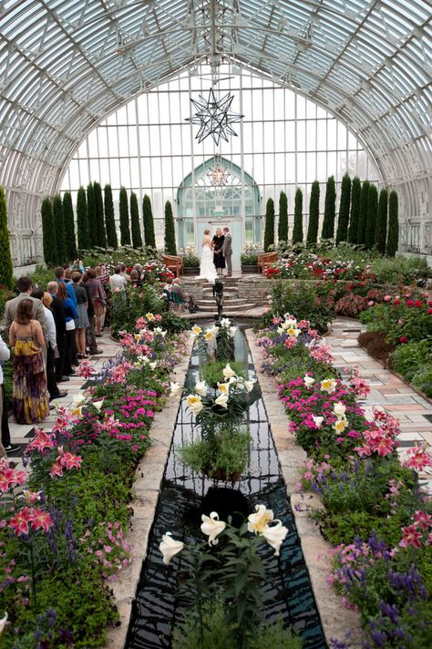 Sunken Garden at Como Park Zoo & Conservatory Wedding | Photograph by Erin Johnson Photography  http://www.storyboardwedding.com/sunken-garden-como-park-zoo-and-conservatory-early-morning-intimate-wedding/ Twin Cities Wedding Venues, Minnesota Wedding Venues, Zoo Wedding, North Garden, Sunken Garden, Wedding Reception Locations, Minneapolis Wedding, Affordable Wedding Venues, Water Features In The Garden