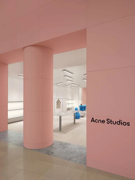 Acne Store, Acne Studio, Retail Store Design, Retail Interior, Studio Interior, Pink Interior, Store Interior, Retail Space, Pop Up Store