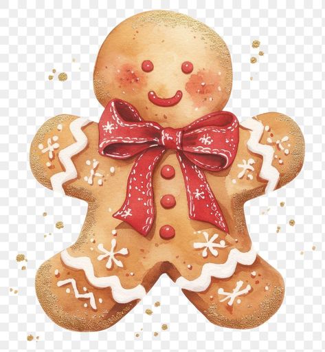 Christmas Design Aesthetic, Christmas Decorations Illustration, Ginger Bread Illustration, Gingerbread Man Aesthetic, Christmas Elements Illustration, Gingerbread Drawing, Gingerbread Man Illustration, Gingerbread Illustration, Gingerbread Aesthetic