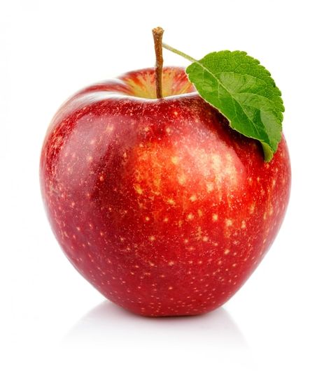 Red apple with green leaf isolated on a ... | Premium Photo #Freepik #photo #apple #red-apple #apple-fruit #green-apple Drawing Fruit, Apple Images, Apple Picture, Apple Photo, Seasonal Fruits, Fermented Cabbage, Fruits Photos, Fruit Picture, Fruits Images