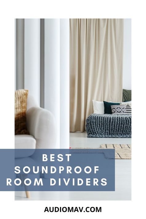 Read this post to find the best soundproof room dividers, as well as, why you need sound-dampening curtains, and what you should consider when buying the right ones #SoundDampeningCurtains #SoundproofCurtains #SoundproofRoomDividers #RoomDividers #Soundproofing Curtain Dividing Room, Soundproof Room Dividers, Room Divider Sound Barrier, Soundproof Room Divider, Sound Proof Room Divider, Sound Dampening Decor, Dividing Rooms Without Walls, Sound Proof Curtains, Shared Home Office Ideas