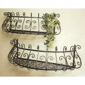 Wrought Iron Window Boxes, Wrought Iron Design, Iron Planters, Wrought Iron Decor, Iron Windows, French Country Design, French Walls, Iron Wall Decor, Tuscan Decorating