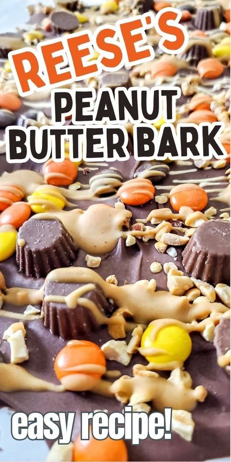 Reeses Bark, Peanut Butter Bark Recipes, Peanut Butter Chip Recipes, Peanut Butter Chocolate Bark, Candy Bark Recipes, Crockpot Candy Recipes, Peanut Butter Bark, Crockpot Candy, Peanut Butter Blossom Cookies