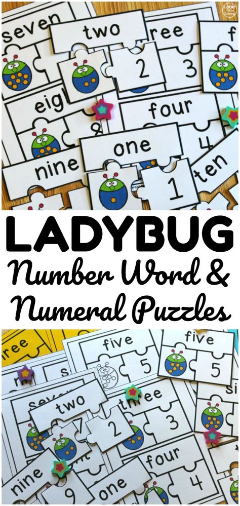 Number Word Activities, Ks1 Provision, Preschool Puzzles, Counting Puzzles, Virtual Teaching, Printable Lesson Plans, Math Puzzles, Teaching Numbers, Whole Brain Teaching