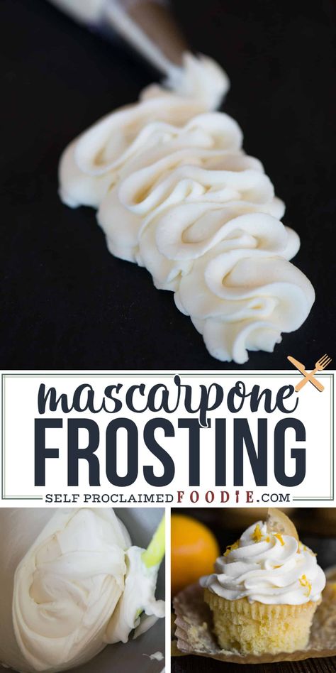 Mascarpone Frosting Recipe, Mascarpone Recipes, Creamy Frosting, Mascarpone Frosting, Frosting Recipes Easy, Cake Frosting Recipe, Cake Fillings, Frosting Recipe, Cupcake Frosting