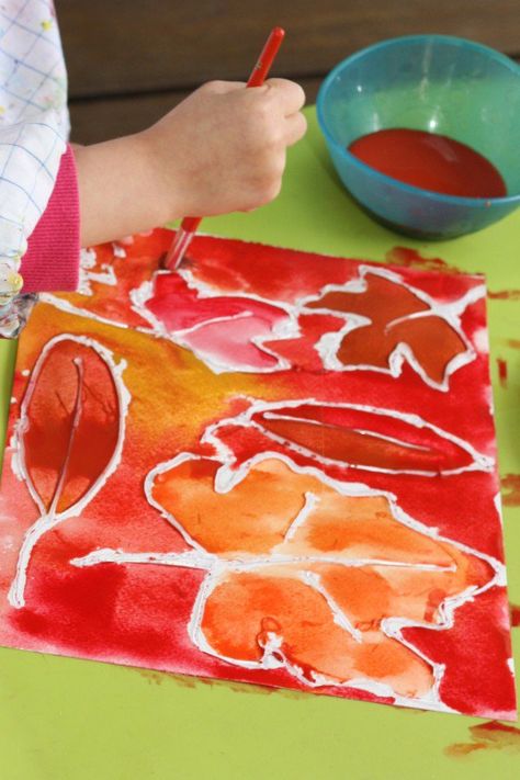 Leaf Walk Watercolor Art - I Can Teach My Child! Leaf Activities, Fun Learning Games, Tree Study, Activities For Preschoolers, Fall Preschool, Art Activity, Fall Theme, Fall Crafts For Kids, Autumn Crafts