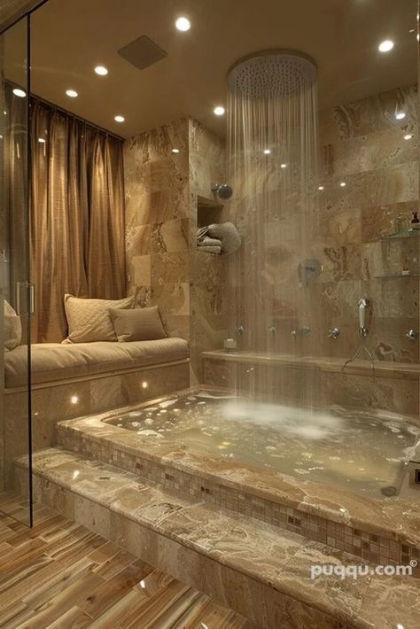 Coolest Showers, Princess Bathroom Ideas, Big Showers Walk In, Dream Bathrooms Luxury Master Bath, Boujee Bathroom, Fancy Bathrooms, Dream Bathroom Luxury, Mystical Bedroom, Diva Room