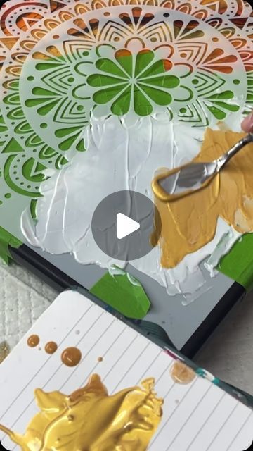 Marjolein vd Muren-Gulinski on Instagram: "I made a stencil on a FluidArt painting! And it looks stunning! Full video SOON on my YouTube channel 😊  #marjoleinart #fluidart #art #instaart #abstractart #stencil #sjabloon #gelmedium #modelingpaste #texture #textureart" Using Stencils, Plaster Art Stencil, Plaster Paint, Diy Canvas Wall Art, How To Make Stencils, Textured Canvas Art, Pastel Background, Stencil Art, Stencil Painting