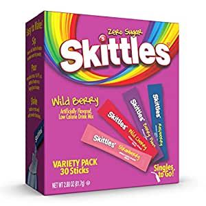 Now you can bring the taste of the rainbow with you everywhere you go Skittles Singles To Go drink mix sticks are bursting with fun fruit flavor that will add tasty excitement to your day. With 40 sticks included, you’ll get a taste of 4 different fruity flavors including Strawberry, Orange, Green Apple, and Grape. Skittles Drink, Sugar Free Drinks, Berry Punch, Berry Drinks, Low Calorie Drinks, Wild Strawberries, Fruit Punch, Flavored Water, Go Wild