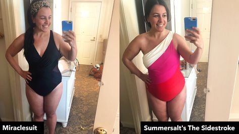 Summersalt claims its swimwear makes moving in a bathing suit easy. I tried the Sidestroke (and others) to see if the trendy brand is worth it. Summersalt Swimwear, Summersalt Swim, Miracle Suit Swimwear, One Shoulder Shirt, Plus Swim, Beachy Outfits, Instagram Famous, Swimsuit Material, Best Swimwear