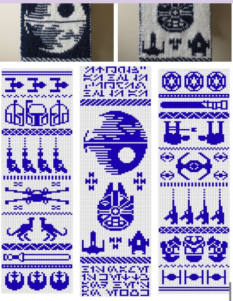 Starwars Knitting Pattern Free, Star Wars Crochet Sweater, Star Wars Mosaic Crochet, Star Wars Corner To Corner Crochet, Knitting Graphs Charts, Star Wars Knitting Chart, Star Wars Tapestry Crochet, Star Wars Knitting Patterns, Knitting Colorwork Chart